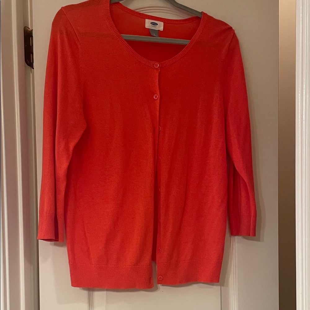 Old Navy Women's Vibrant Orange Cardigan